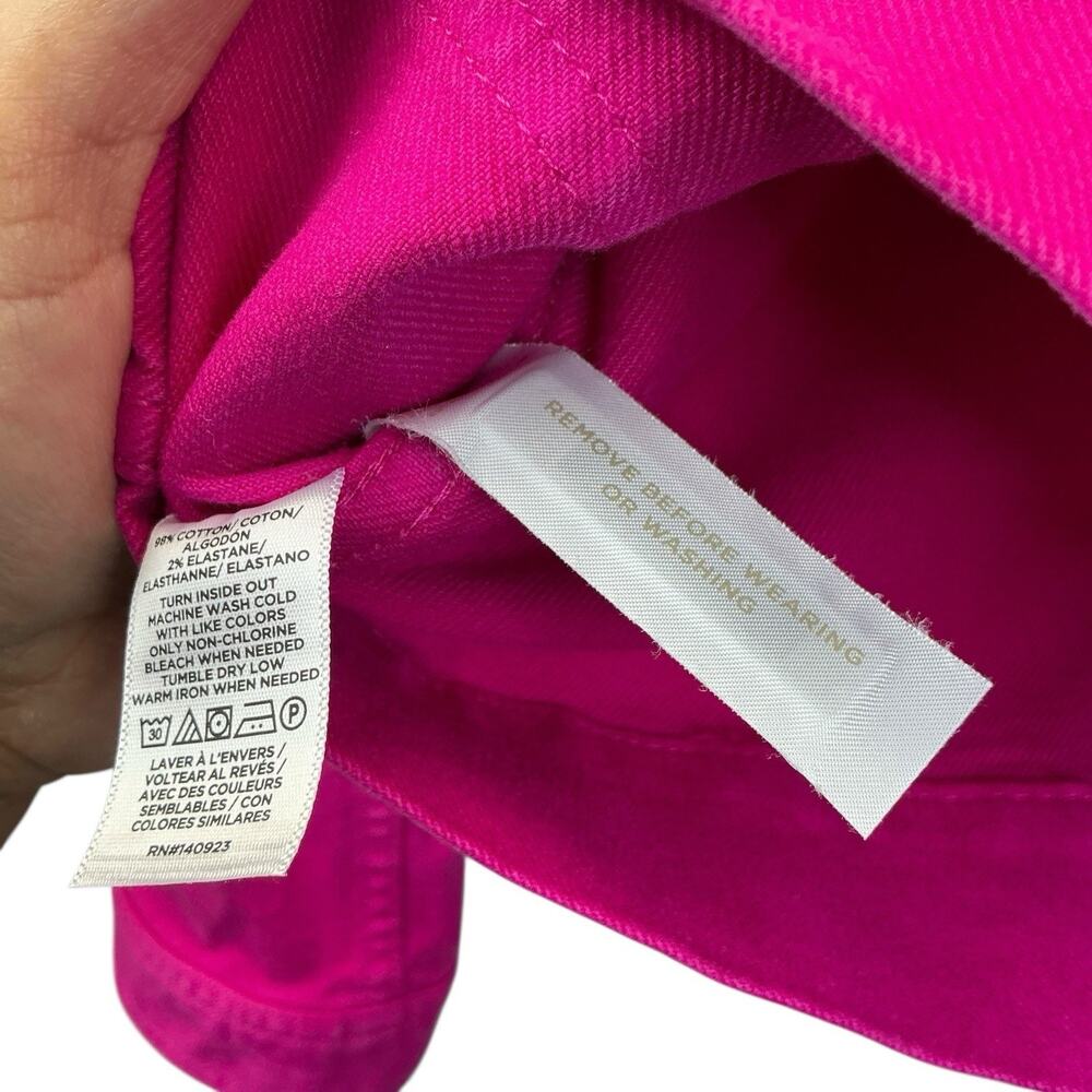 Made And Love Loft Denim Jacket Women’s Size Small Bright Pink - Picture 13 of 15